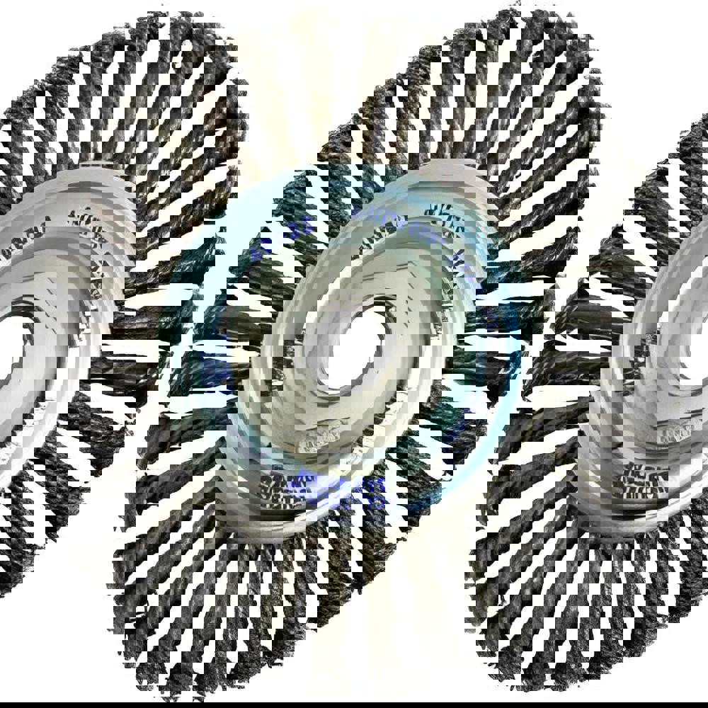Wheel Brushes; Mount Type: Arbor Hole ; Wire Type: Knotted Stringer Bead Twist ; Outside Diameter (Inch): 4-1/2 ; Face Width (Inch): 3/16 ; Arbor Hole Thread Size: 5/8-11 ; Shank Diameter (Inch): 1/4